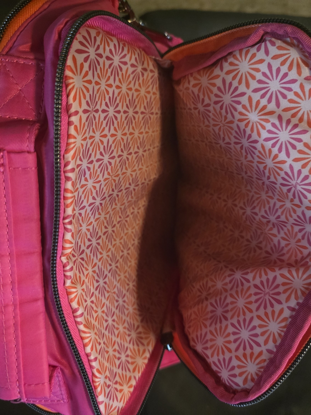 Lug Wrangler Medium Pink Cargo Crossbody Bag  Wide Guitar Strap Orange Trim - Picture 7 of 11